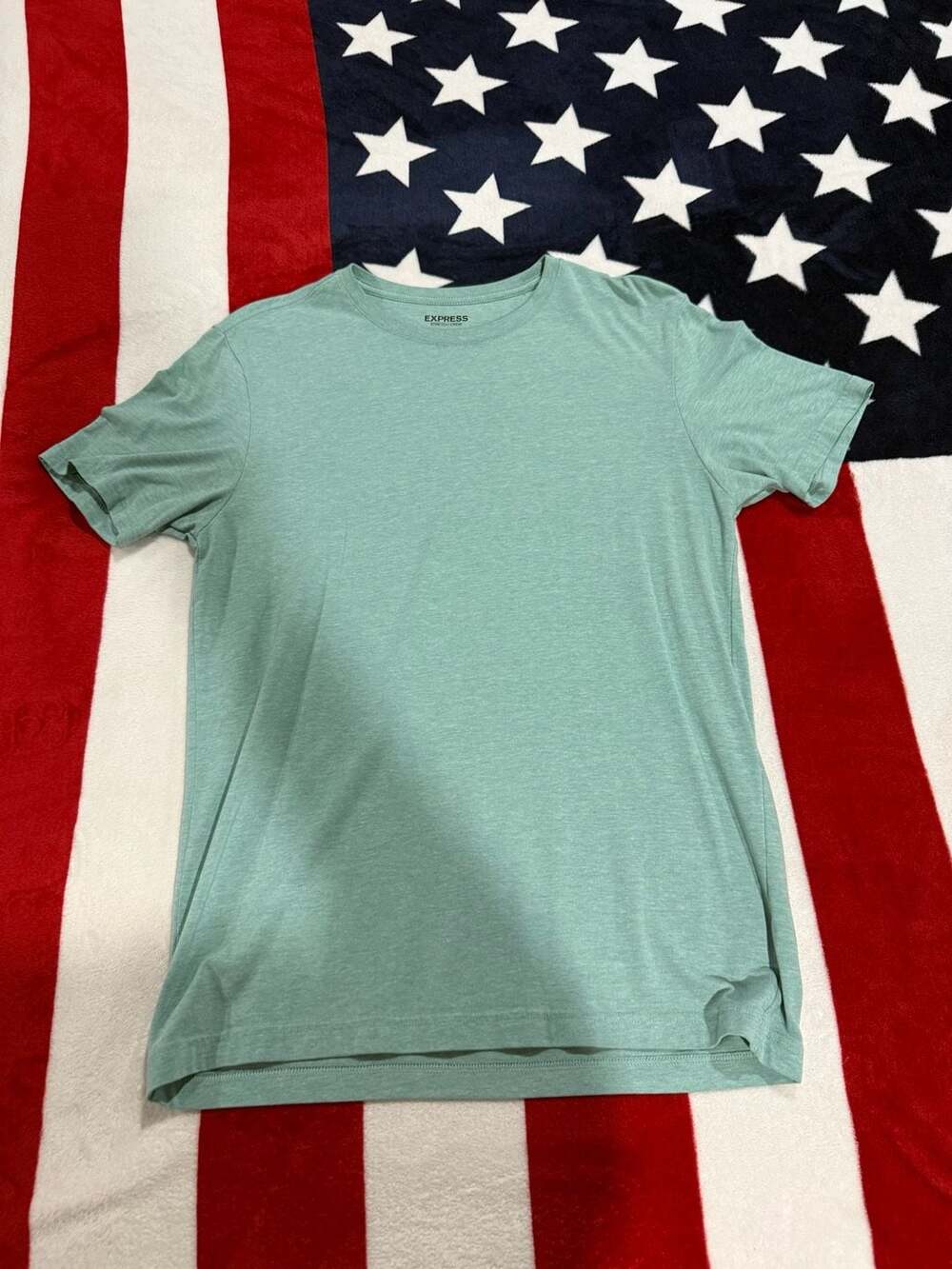 Express Men's Stretch Crew Neck Short Sleeve T-Shirt Green Size M
